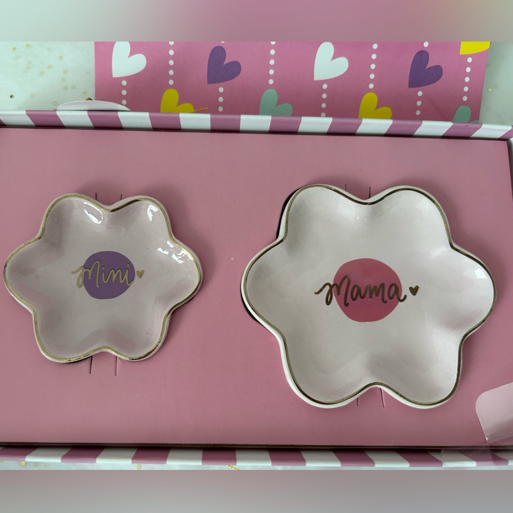 Mama & Mini Trinket Tray Set/Decorative Dishes🌸💕